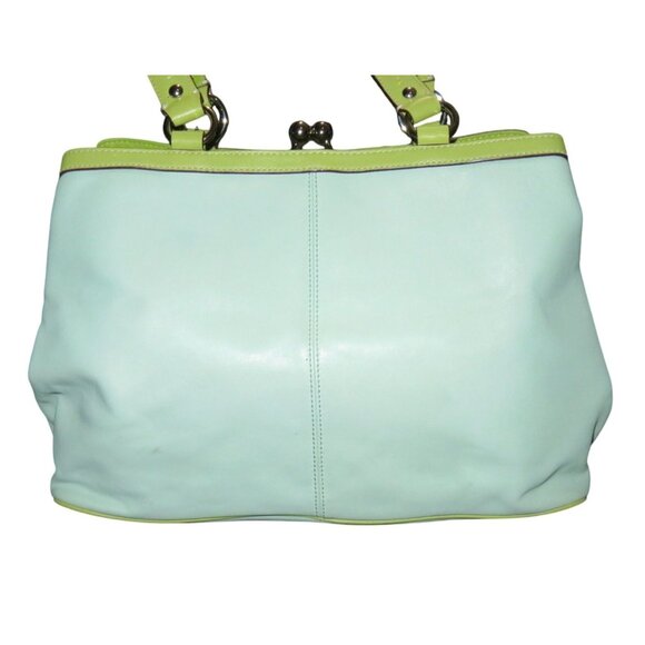 SOLD Coach 2008 Laura & Bonnie Seafoam Green Full Grain Leather Bag & Wallet Set - Picture 4 of 16
